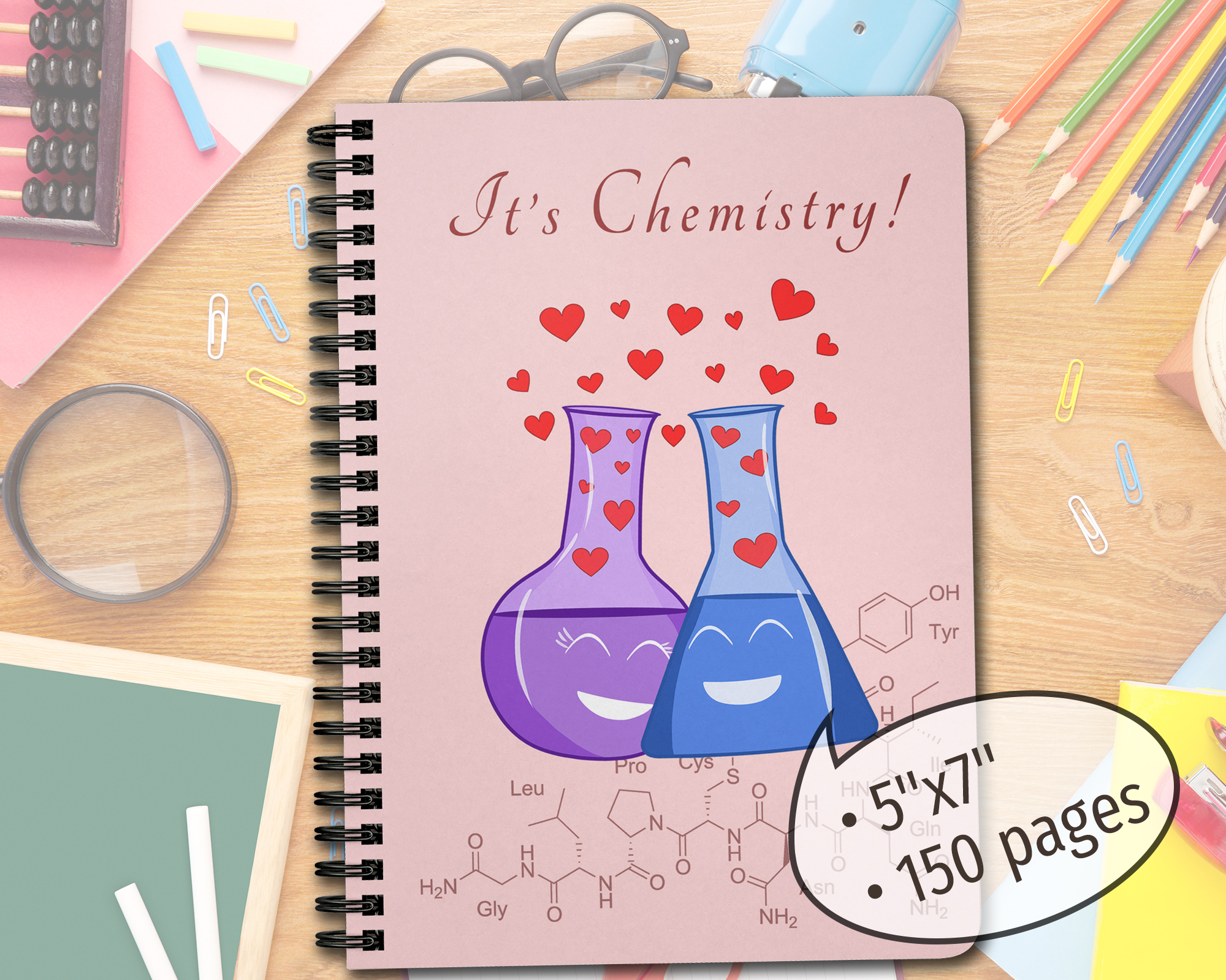 Cute It's Chemistry Notebook for STEM girls - Smart Foxes