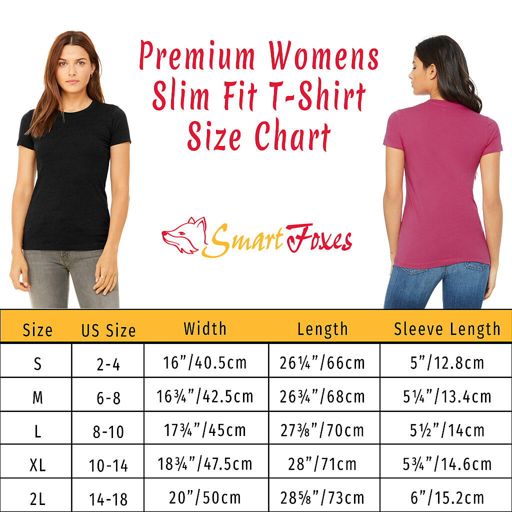 Premium Women T-Shirt size chart